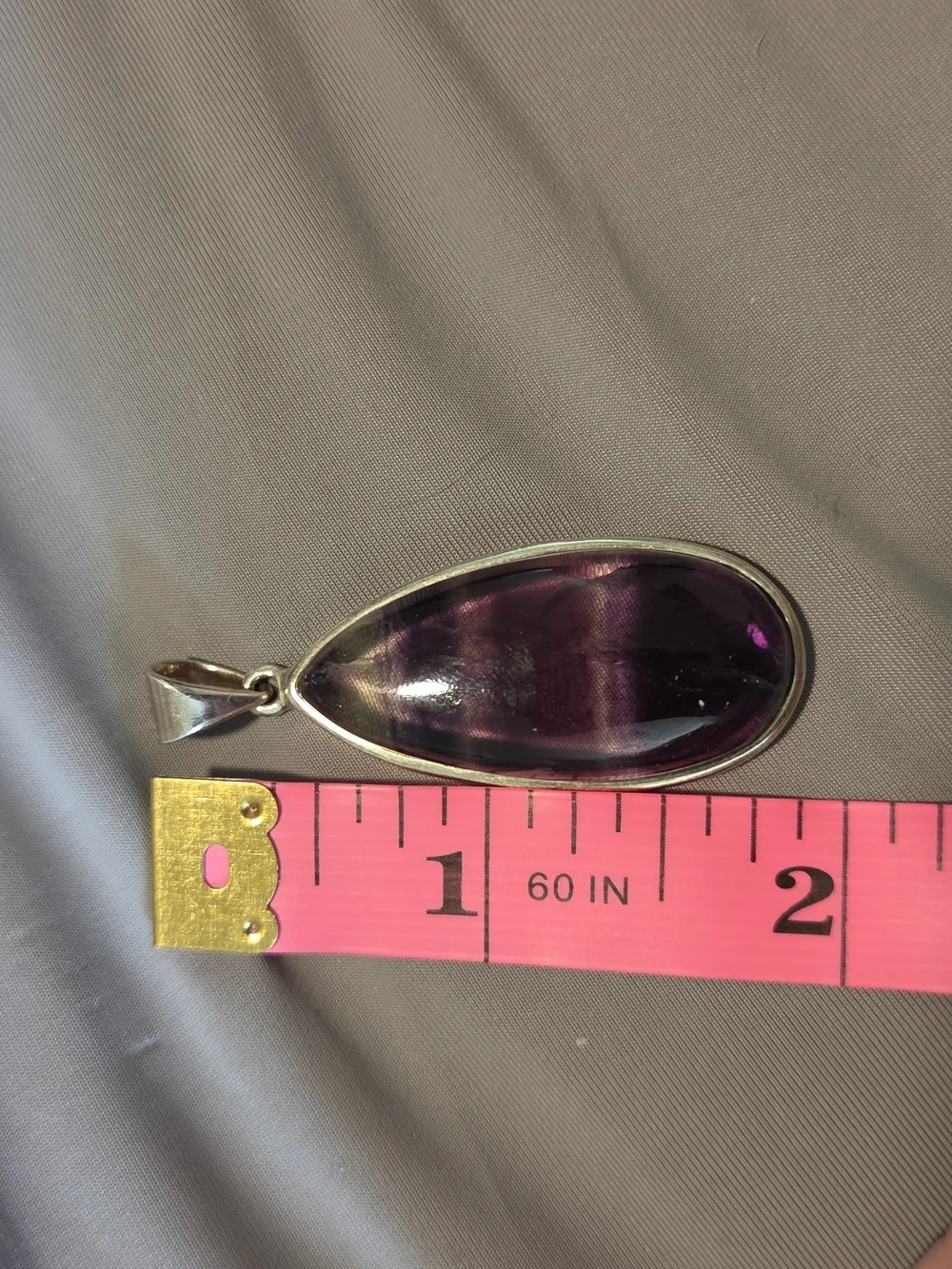 Sterling Silver Amethyst Teardrop Gemstone Pendant